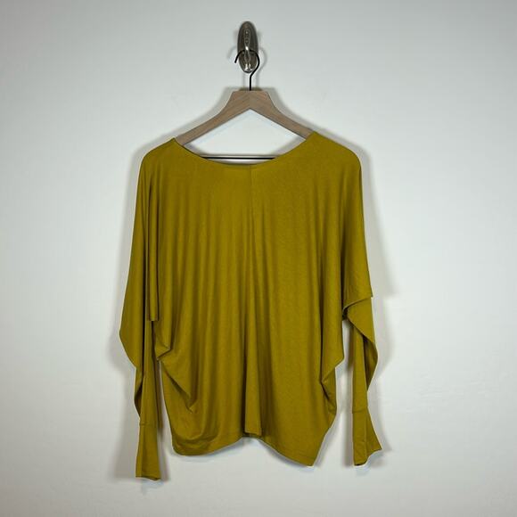 Reiss New MARLIN FINE JERSEY BOW DETAIL TOP Yellow Size Small - Picture 3 of 10